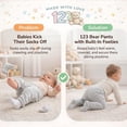thumbnail image 4 of 123 Bear Baby Soft Cotton Spandex Pants with Feet, Blue Variety 4-Pack, 0-3 Months, 4 of 7