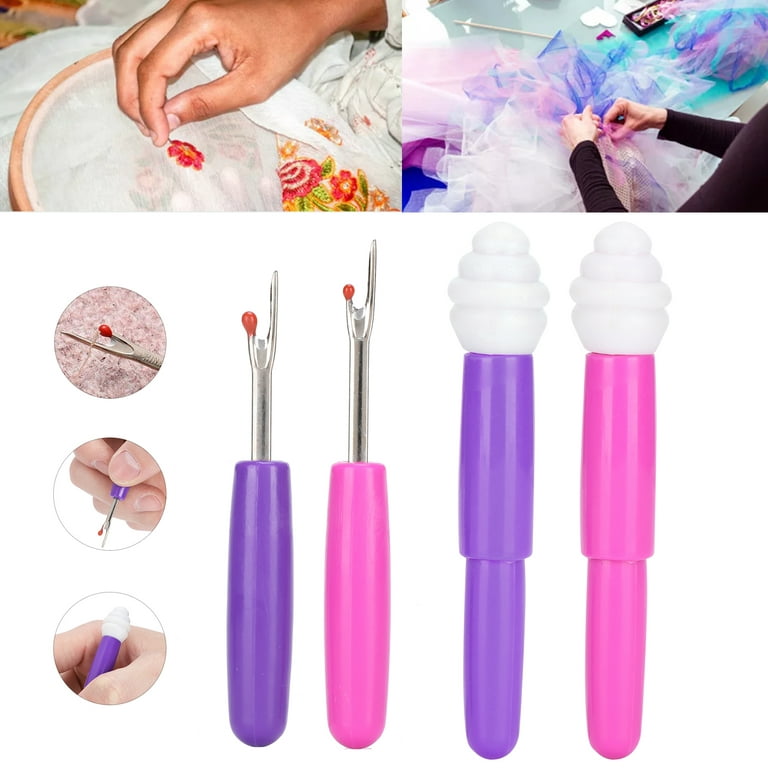DOACT 4Pcs Seam Ripper Hand Sewing Stitch DIY Tool Color Plastic Handle  Stitch Supplies Small,Cross Stitch Ripper,Seam Ripper