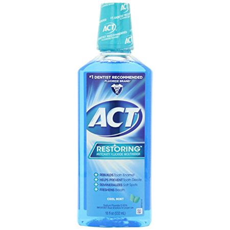 ACT Restoring Anticavity Fluoride Mouthwash Cool Mint, 18 oz