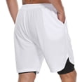 thumbnail image 3 of FEDTOSING Men's 2 in 1 Running Shorts Quick Dry Workout Athletic Shorts with Pocket White,up to 3XL, 3 of 7