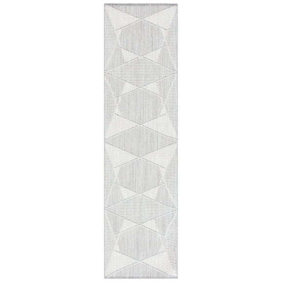 SAFAVIEH Martha Stewart Serenity Geometric Runner Rug, Grey/Ivory, 2'2" x 8'