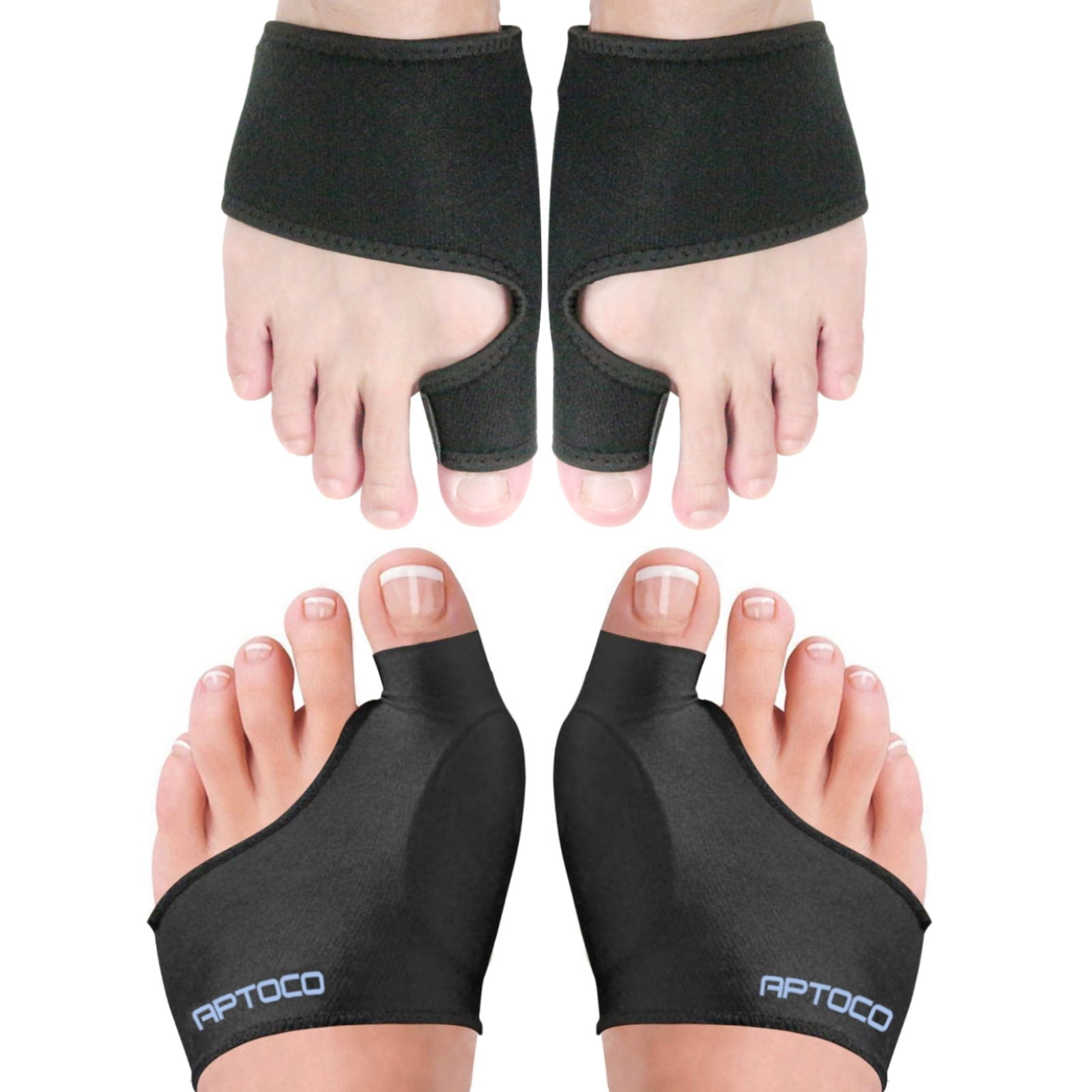 Aptoco 2 Pairs Bunion Corrector for Women Men, Big Toe Straight Brace for Crooked Toes with Gel