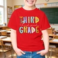 thumbnail image 6 of Glisme Big Girls Back To School T-Shirt Letter Print Short Sleeve Crew Neck Fall Casual Girls Tees Size 9-10 Years Red, 6 of 7