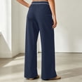 thumbnail image 6 of Wide Leg Pants for Women Solid Athletic Trousers Draped Straight Slim Yoga Casual Long Womens Pants Navy S, 6 of 6