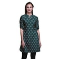 thumbnail image 1 of Bimba Short Kurtis For Ladies Printed Mandarin Collar Roll Up Sleeve Dress, 1 of 6