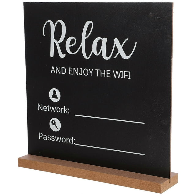 WiFi Pattern Wood Sign Board for Displaying WiFi Blackboard for Desktop