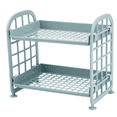 thumbnail image 2 of Nordic Blue 2 Tier Plastic Small Storage Shelf, 2 of 5