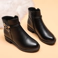 thumbnail image 1 of Zapatos de madre, zapatos de algodón, zapatos de tacón grueso para mujer, zapatos de cuero de algodón, botines de tacón medio con suela suave y planos, zapatos antideslizantes para mujeres, 1 of 6