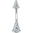 thumbnail image 1 of 1Pc Stainless Steel Belly Button Ring Women Cubic Zirconia Inlaid Piercing Navel Ring Silver, 1 of 4