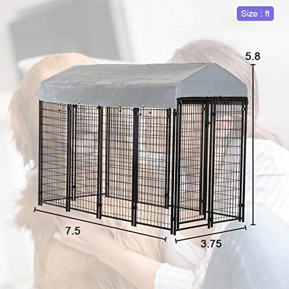 FDW 96 Inch Heavy Duty Outdoor Dog Kennel with Waterproof Cover
