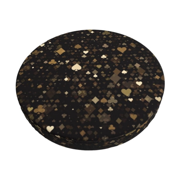 Disketp Casino Funda Redonda para Taburete, Funda de Cojín para Silla de Bar Suave y Elástica-12 inch