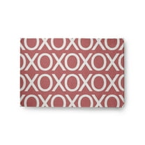 Simply Daisy 2' x 3' Coral Hugs and Kisses Valentines Chenille Rug