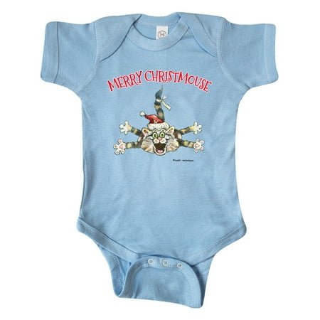 

Inktastic Merry Christmouse Cat in Santa Hat Gift Baby Boy or Baby Girl Bodysuit