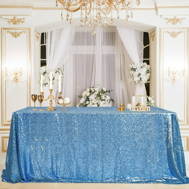 Golden Sequin Tablecloth Rectangular Table Cover For Christmas Wedding Birthday Business Cocktail Party Decor Yening