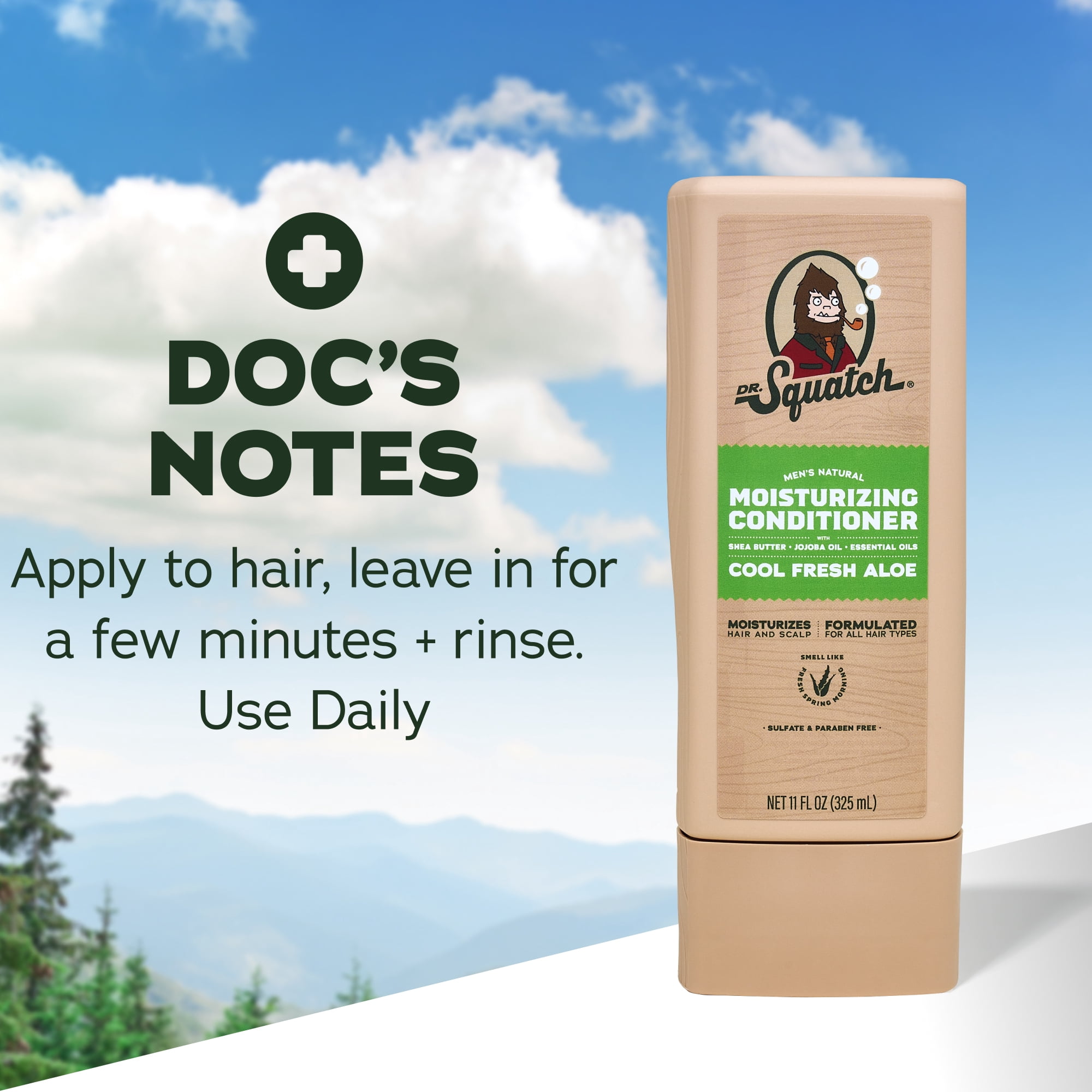 Dr. Squatch Mens Hair Moisturizing Conditioner, Natural Sulfate
