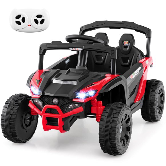 Honeyjoy 12V Kids Ride On Car Battery Powered Electric Remote Control LED Lights Music Red