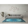thumbnail image 3 of Ahgly Company Indoor Round Oriental Light Blue Industrial Area Rugs, 3' Round, 3 of 4