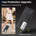 thumbnail image 4 of Compatible with Samsung Galaxy S22 Ultra Case, Classic Wallet Case, Lanyard Wrist Strap with Kickstand PU Leather Card Holder Protective Cover for Samsung Galaxy S22 Ultra,Black, 4 of 6