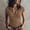 Light Brown, variant on Women's Vintage Short Sleeve Half Zip Mock Neck Tee – Summer Solid Colo Slim Fit Casual Pullover Navy Blue,XL