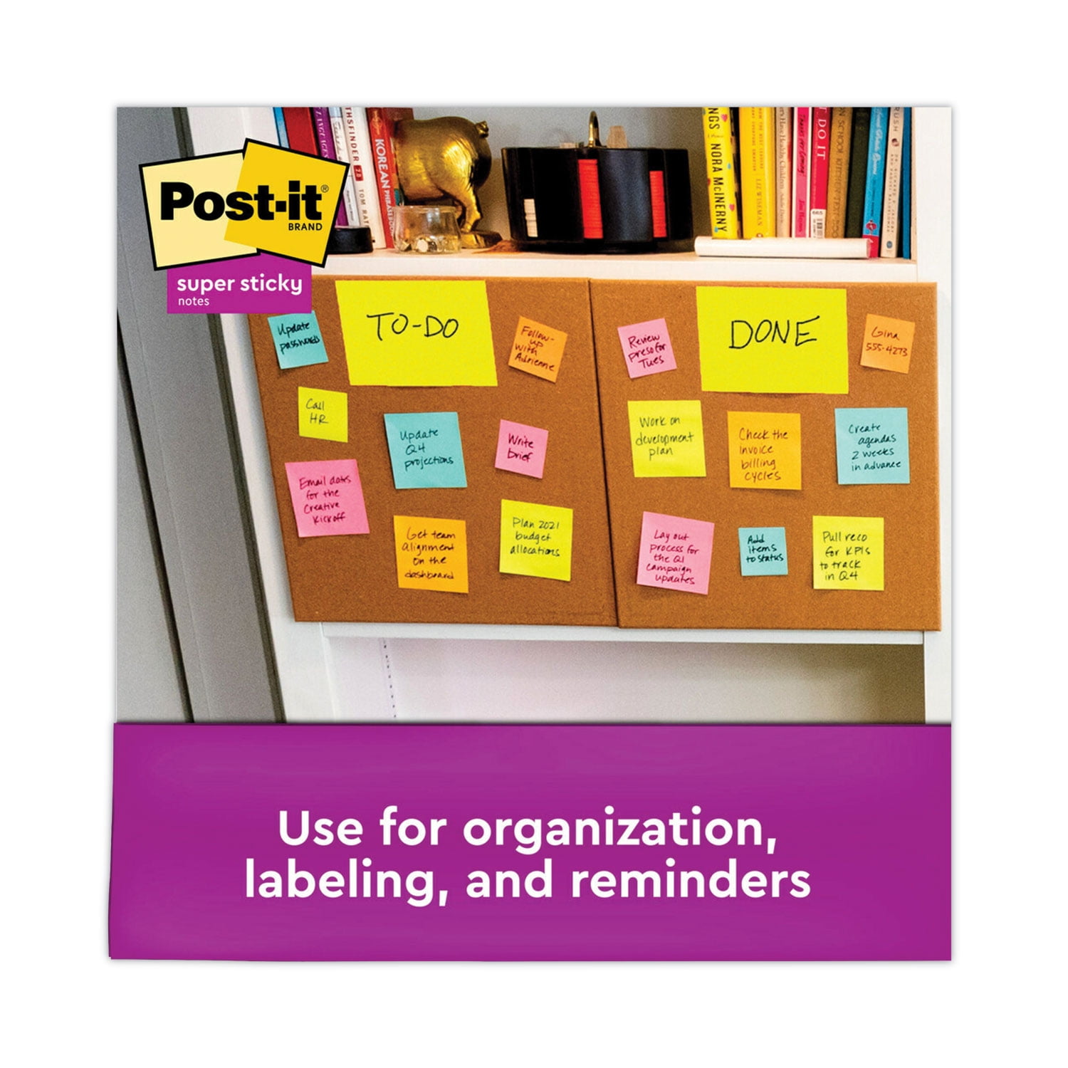 Post-it® Notes Super Sticky Pads in Energy Boost Collection Colors, 2 x  2, 90 Sheets/Pad, 8 Pads/Pack