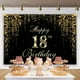 thumbnail image 4 of Fondo para fiesta de cumpleaños número 18 con globos con purpurina dorada y negra para niños y niñas de 18 años para fondos de fotografía, 4 of 5