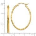 thumbnail image 2 of 10k Yellow Gold Lightweight Sparkle-Cut Oval Hoop Earrings 22x25.5mm Wide 2.5mm Thick Hoop Earring for Women, 2 of 2