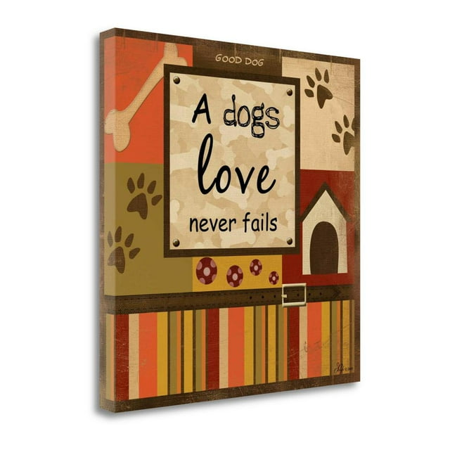 "A Dogs Love Never Fails" By Jennifer Pugh, Giclee Print on Gallery Wrap Canvas