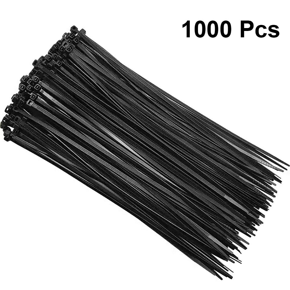 Black 1000 Pcs Zip Ties 6 Inch Self-Locking Nylon Cable Ties Premium Heavy Duty Plastic Wire Ties Wraps for Indoor and Outdoor 