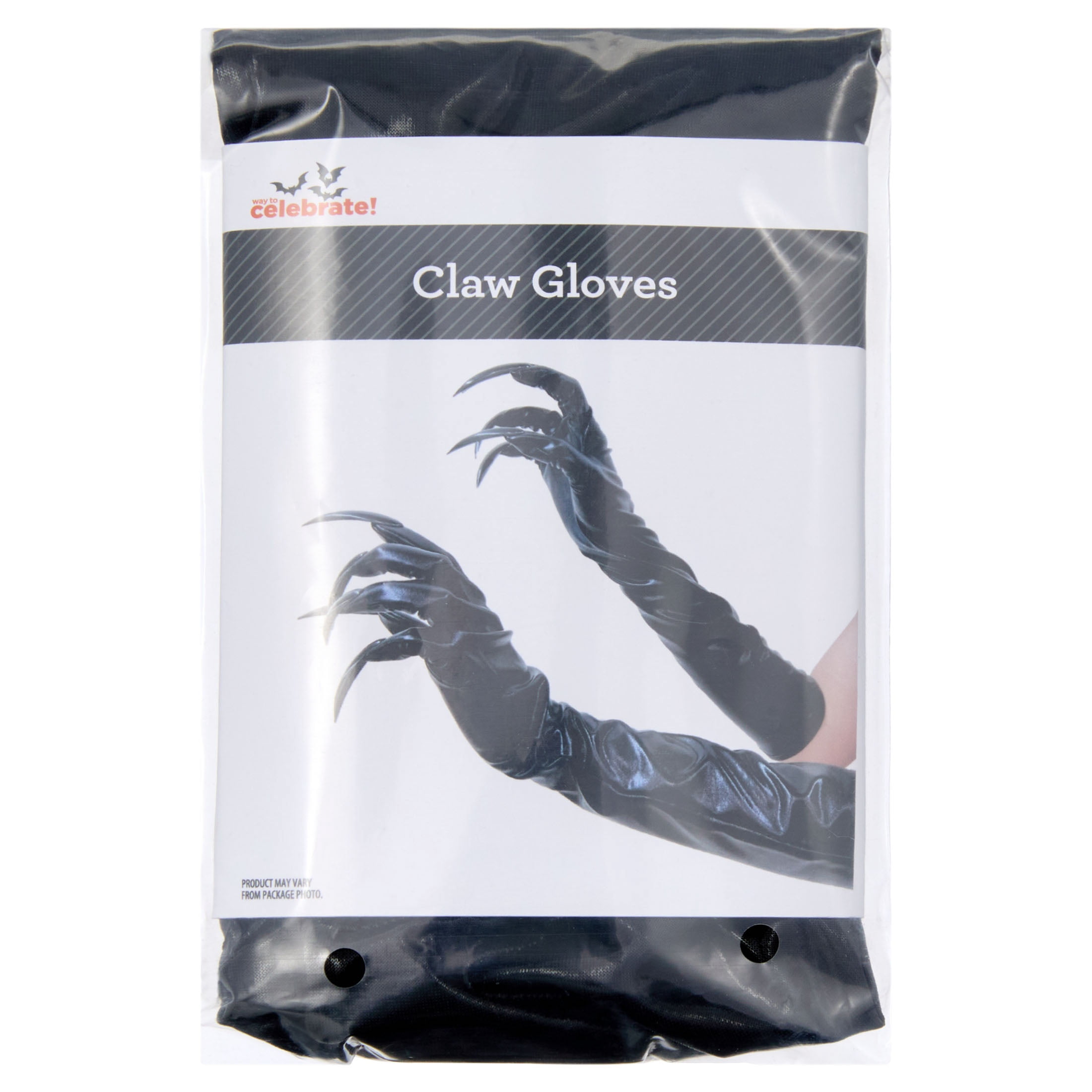 Claw Gloves Costume Accessory for Adults, Black, Halloween by Way To Celebrate