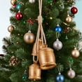 thumbnail image 4 of Vintage Country Rustic Style Bells Cluster Hanging Handmade Metal Harmony Christmas Hanging Cow Bells on Jute Rope, 4 of 8