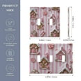 thumbnail image 2 of Yayeee Toggle Light Switch Wall Plate 2-Gang 4.56"x4.48" Decorative Outlet Cover, Pink Gingerbread Houses, 2 of 7