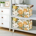 thumbnail image 2 of Yayeee Foldable Storage Basket for Shelves with Handles Waterproof Cloth Bins, Oranges Watercolor, 2 of 7