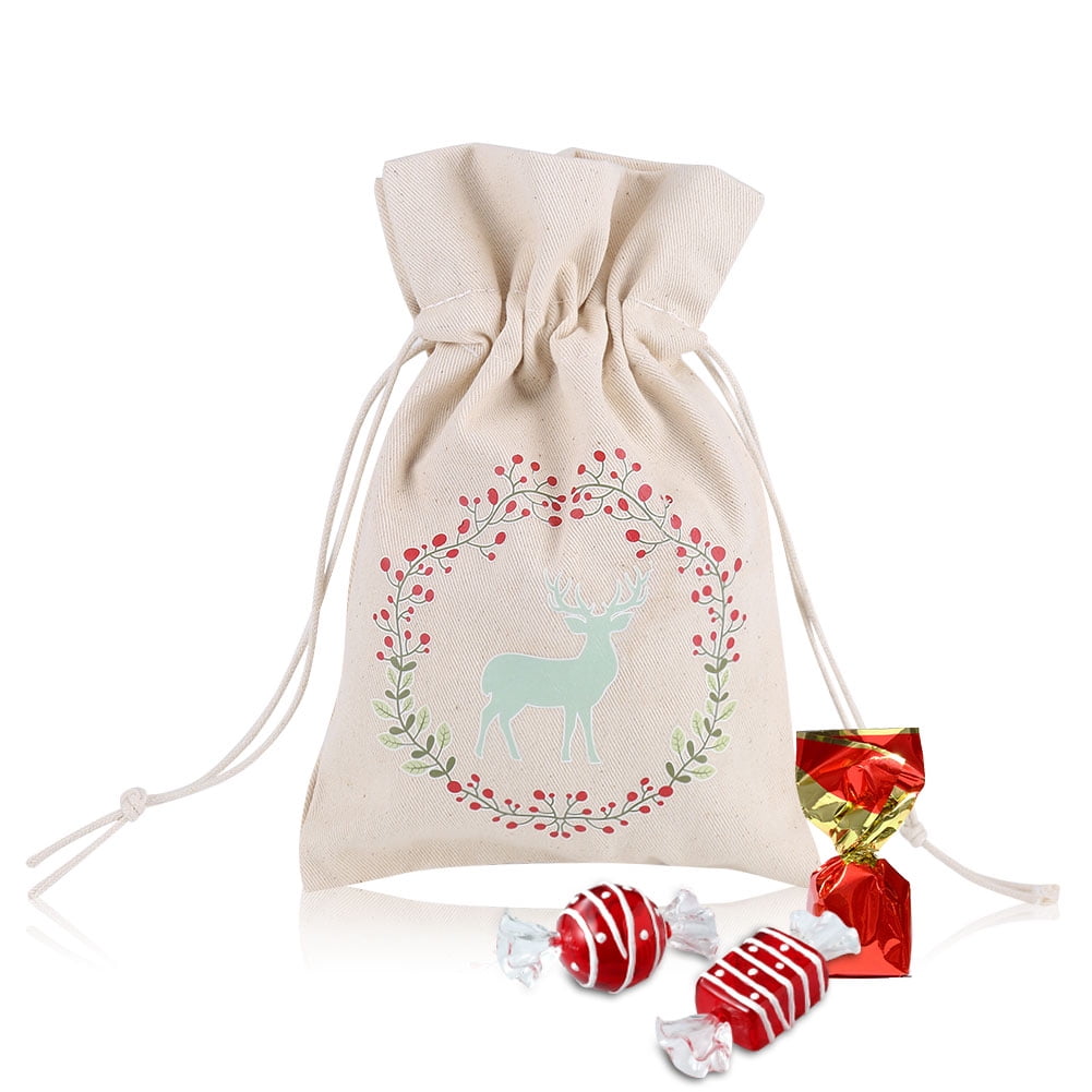 Mgaxyff Christmas Gift Bag Canvas Xmas Holidays Ornaments Household