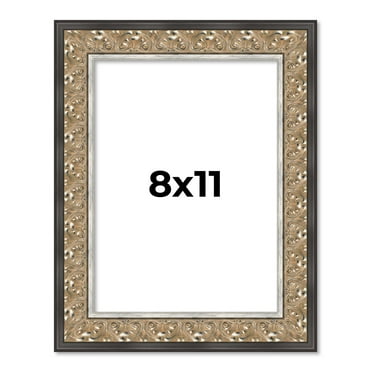 8x11 Frame Silver Real Wood Picture Frame Width 1.75 Inches | Interior Frame Depth 0.5 Inches |