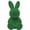 Green, variant on Flocked Easter Bunny Figurine, 8" Moss-Covered Rabbit Statue with Ribbon, Spring Tabletop Decoration for Home Office Party, Easter Basket Stuffer, Pink/Purple/Green