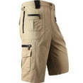 thumbnail image 2 of Men's Capri Work Shorts, 7-Inch Inseam Multi-Pocket Cotton Cargo Shorts for Outdoor Activities & Casual Wear ,Khaki M, 2 of 5