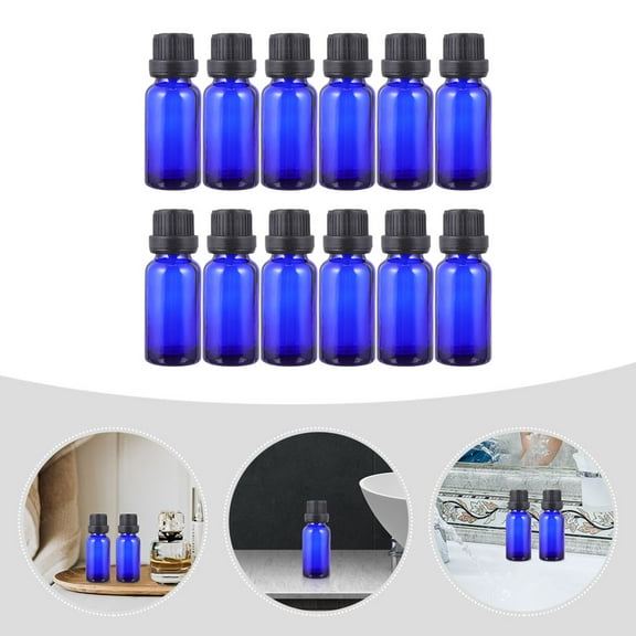 Blue Glass Essential Oil Bottles with Dropper for Storage 20 Pieces 10ml Each