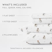 Noble Linens 3 Piece Holiday Microfiber Bed Sheet Set, Vintage Snowman, Twin