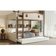 thumbnail image 5 of Newest Triple Sleeper for Large Families & Vacation Homes Space Maximizing Solid Wood Queen over Queen Bunk Bed with Trundle and Storage, Beige and Natural, 5 of 11