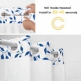 thumbnail image 2 of Blue Leaves No Hooks Shower Curtain with Snap-in Liner American Pastoral Spring Farmhouse Leaf Shower Curtains for Bathroom, Waterproof, Easy Install, Washable 72"x78", 2 of 9