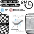 thumbnail image 4 of Black and White Wavy Checkered Insulated Lunch Bag with Shoulder Strap and Bottle Holder,Bento School Lunch Bag Box,11x9.5x3.5 Inches, 4 of 5