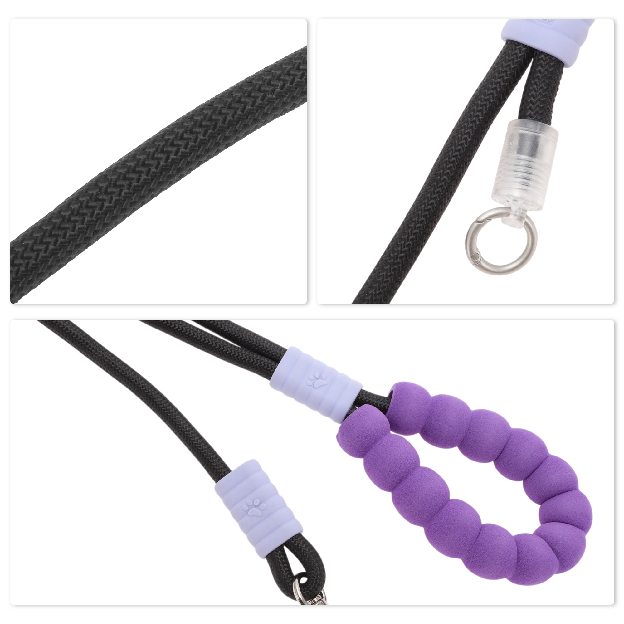 Unique Bargains Hands-Free Dog Leash Adjustable Crossbody Waist Leash Black Purple 11.5ft