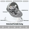 thumbnail image 4 of Baby Swing for Infants, OEIKPFN Bluetooth Baby Bouncer for Babies 0-9 Months with 5 Speed, Gray, 4 of 6