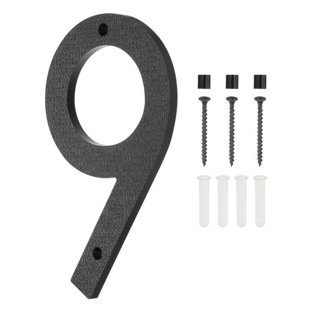 8 Inch House Numbers, House Address Numbers Sign Large Floating House Numbers Modern House Numbers with Screws for Outside Door Wall Street, Black, 9