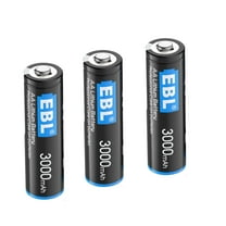 EBL 3 Pack 3000mAh 1.5V Lithium AA Batteries - High Performance Constant Volt AA Lithium Battery for High-Tech Devices (Non-Rechargeable)