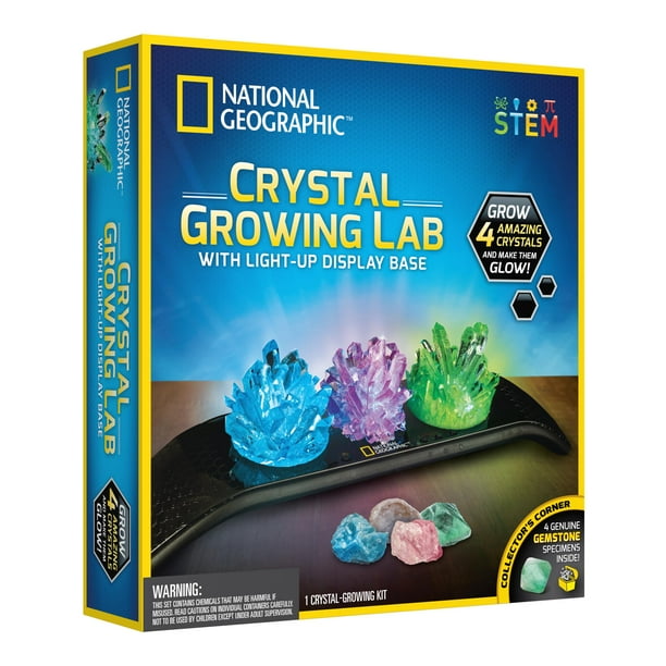 NATIONAL GEOGRAPHIC Crystal Growing Kit 4 Vibrant Colored Crystals to
