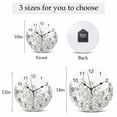 thumbnail image 6 of Wall Clock Wildflower Clocks PVC Silent Non-Ticking Battery Operated Decorative Herb Flower Botanical White Round Clock for Home Living Room Kitchen Bedroom Office School Wall Decor 10 Inch, 6 of 9