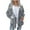 Gray, variant on Womens Open-Front Hooded Cardigan Heart Printed Fleece Fall Winter Long Coat Comfy Warm Drop Shoulder Oversized Jacket Tops