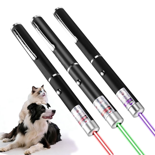 IVVTRYI Pack de 3 Punteros Láser para Gatos Rojo, Verde y Morado
