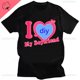 thumbnail image 3 of Camiseta con estampado personalizado para hombre y mujer, ropa de calle de algodón con imagen personalizada, I Love My Boyfriend y Girlfriend, 3 of 5